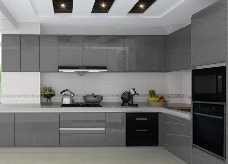 Grey Modern Lacquer Cupboards